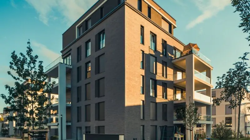 Residential apartment building and grounds